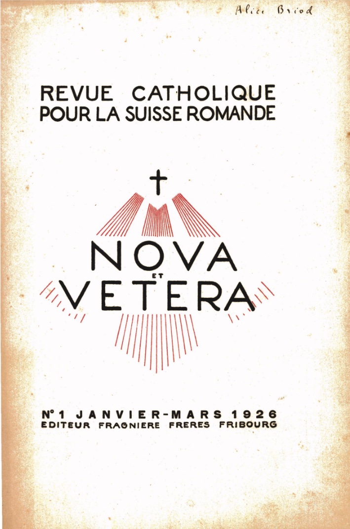 Nova et Vetera | Revue 01/1926