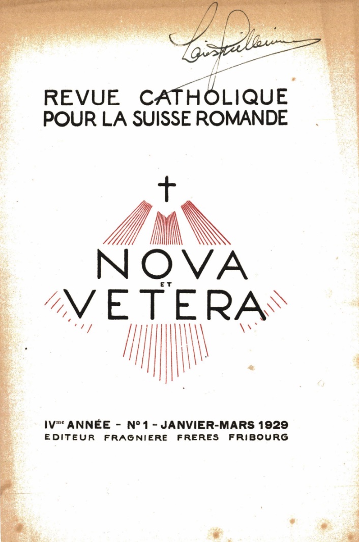 Nova et Vetera | Revue 01/1929