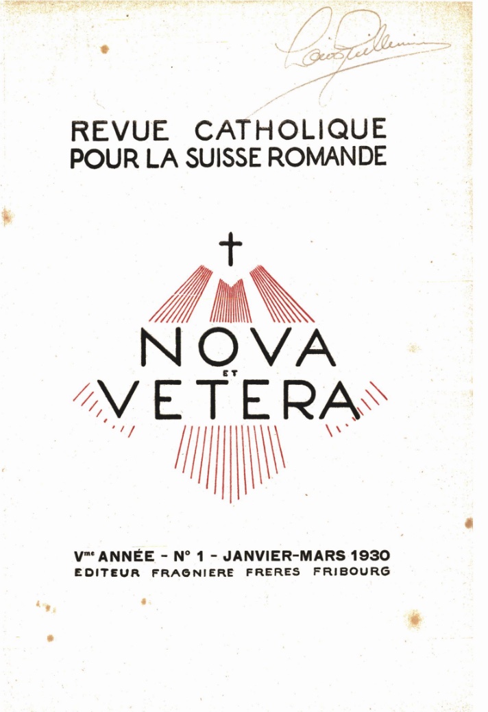Nova et Vetera | Revue 01/1930
