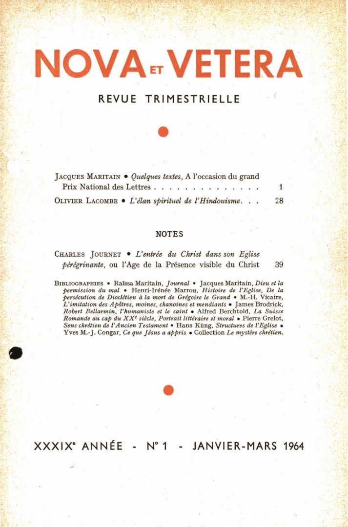 Nova et Vetera | Revue 01/1964