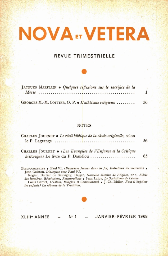 Nova et Vetera | Revue 01/1968