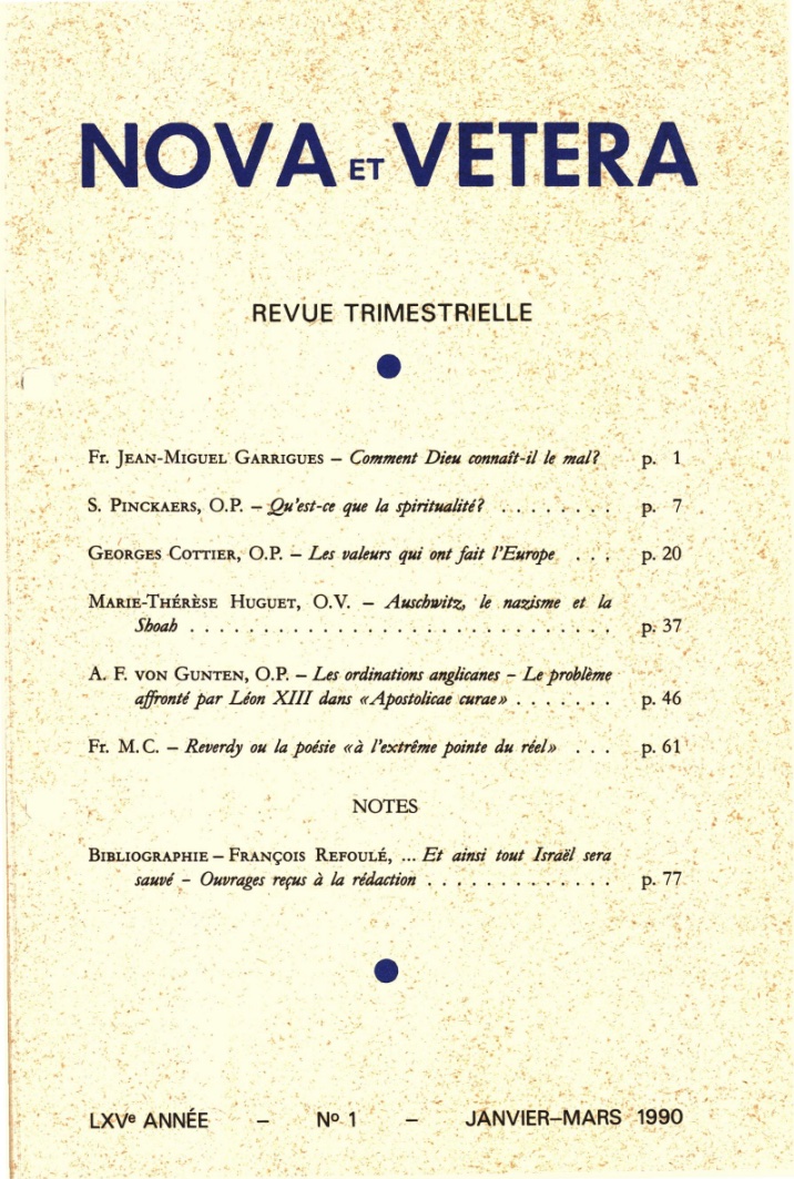 Nova et Vetera | Revue 01/1990