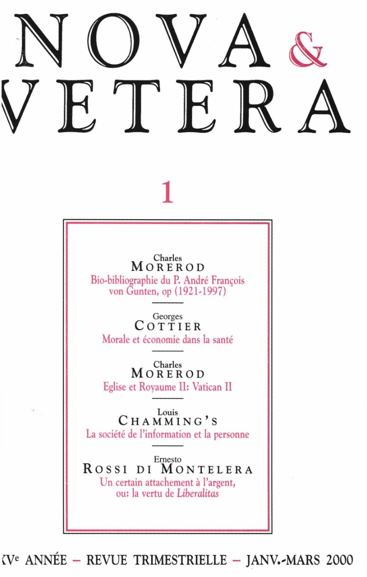 Nova et Vetera | Revue 01/2000