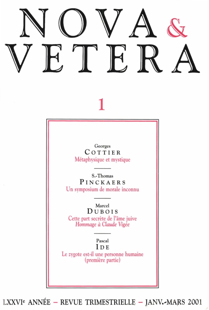 Nova et Vetera | Revue 01/2001