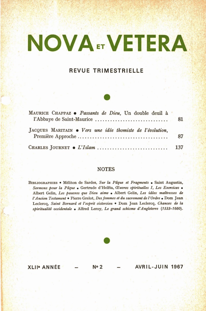 Nova et Vetera | Revue 02/1967