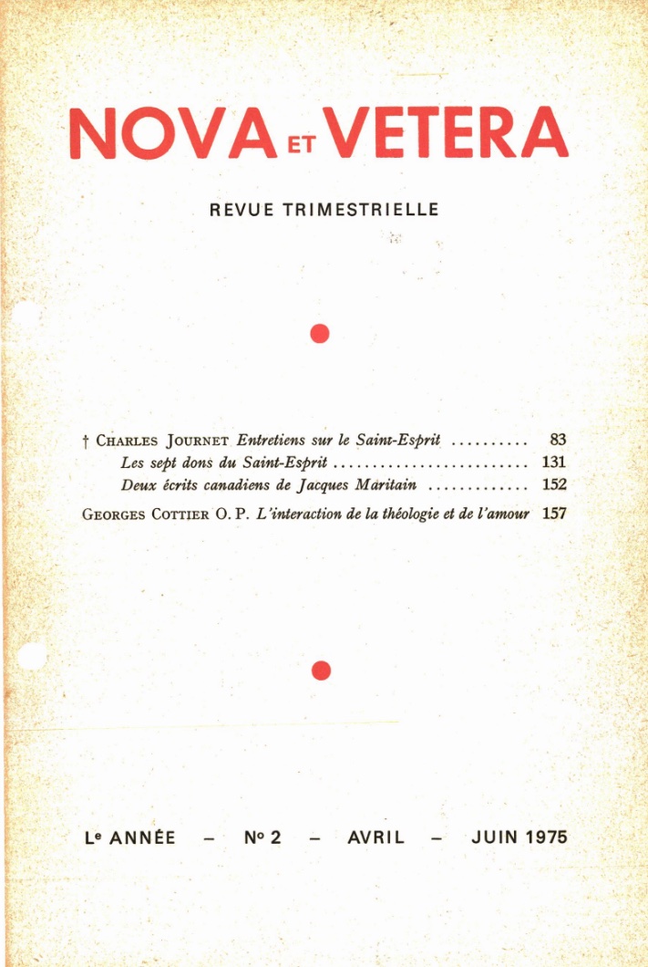 Nova et Vetera | Revue 02/1975