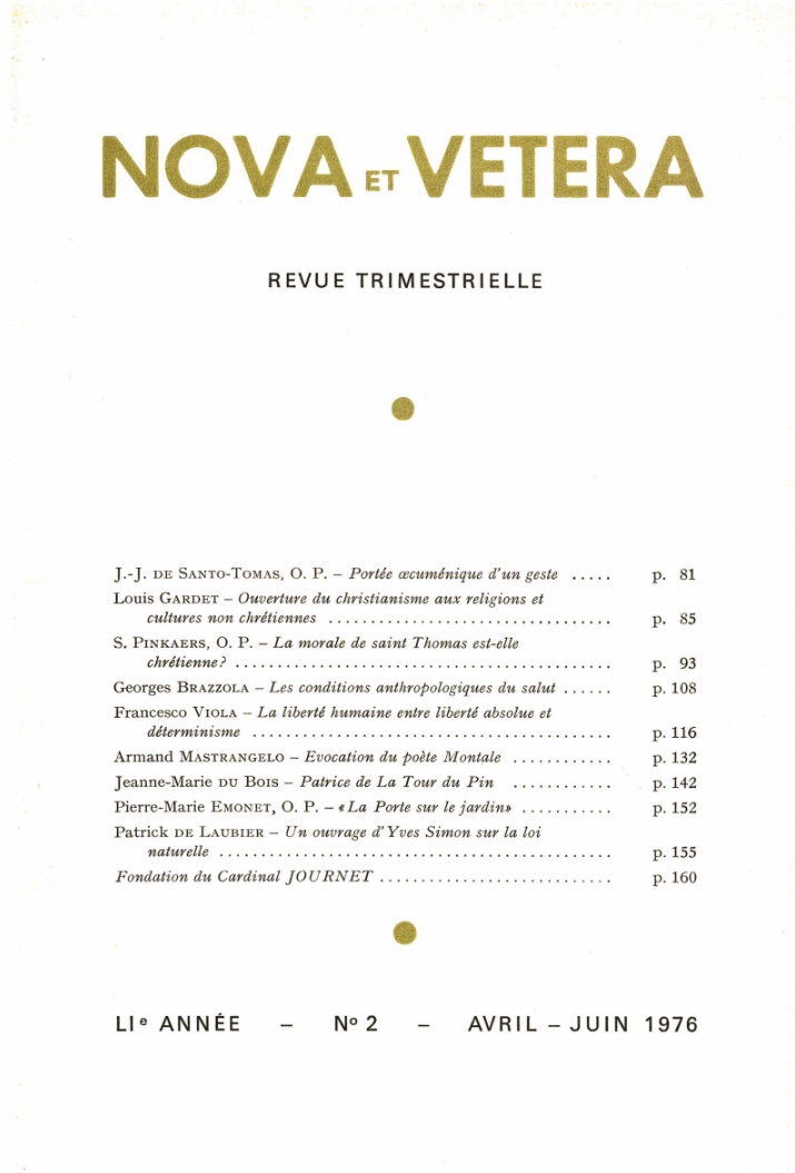 Nova et Vetera | Revue 02/1976