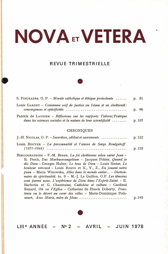 Nova et Vetera | Revue 02/1978