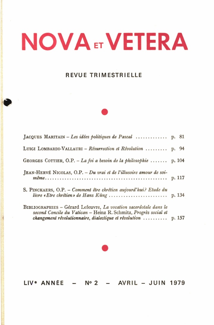 Nova et Vetera | Revue 02/1979