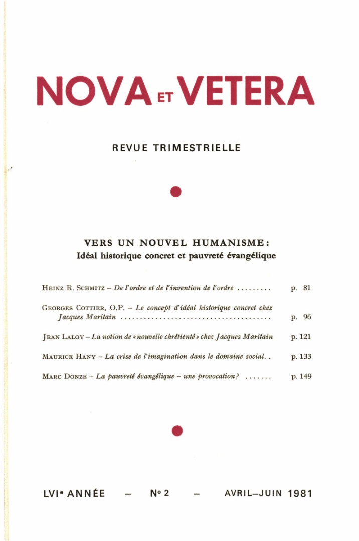 Nova et Vetera | Revue 02/1981