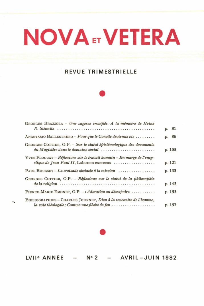 Nova et Vetera | Revue 02/1982