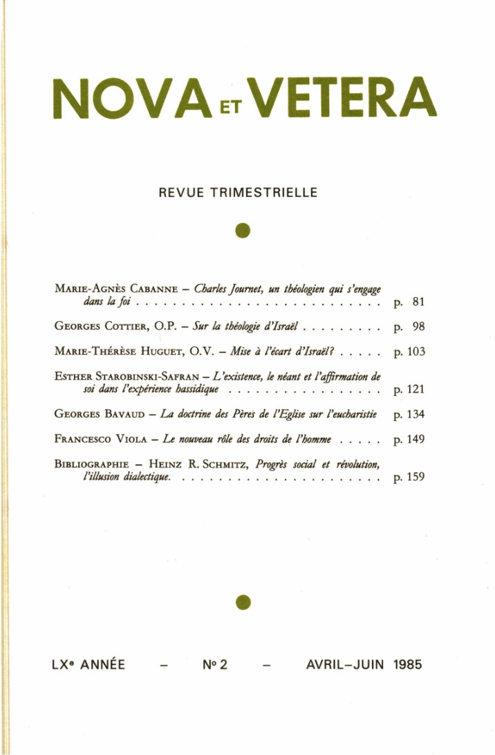 Nova et Vetera | Revue 02/1985