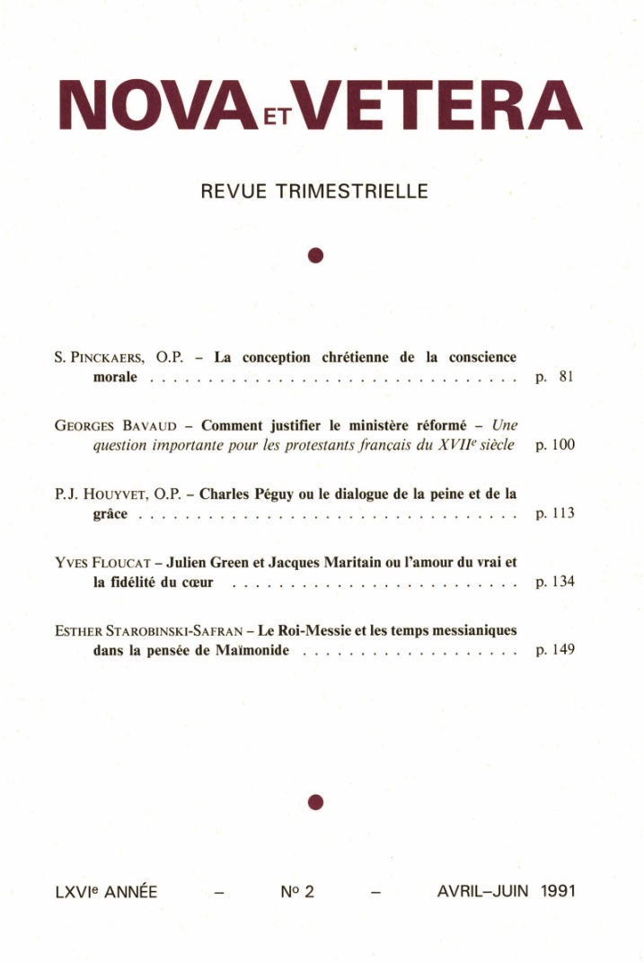 Nova et Vetera | Revue 02/1991