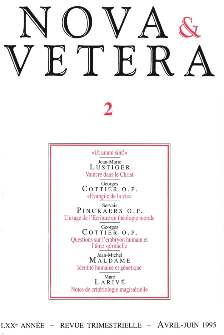 Nova et Vetera | Revue 02/1995