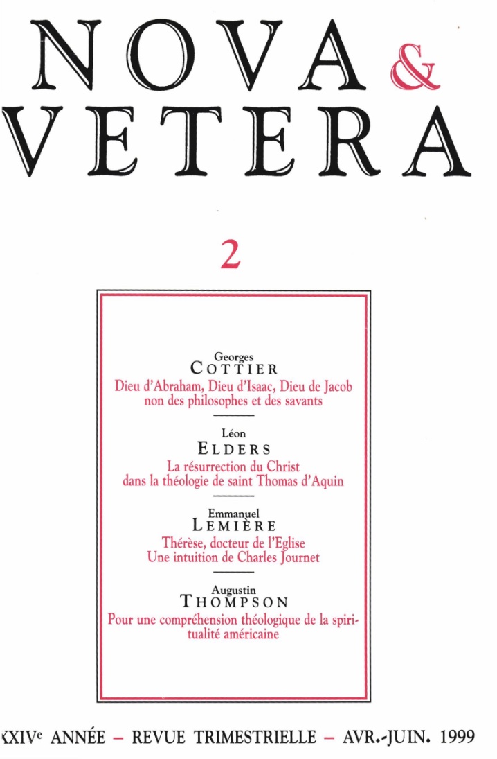 Nova et Vetera | Revue 02/1999