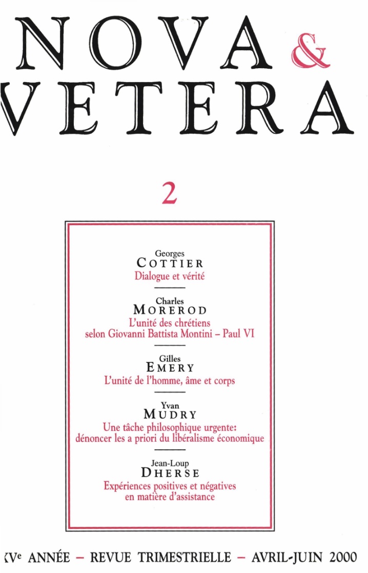 Nova et Vetera | Revue 02/2000