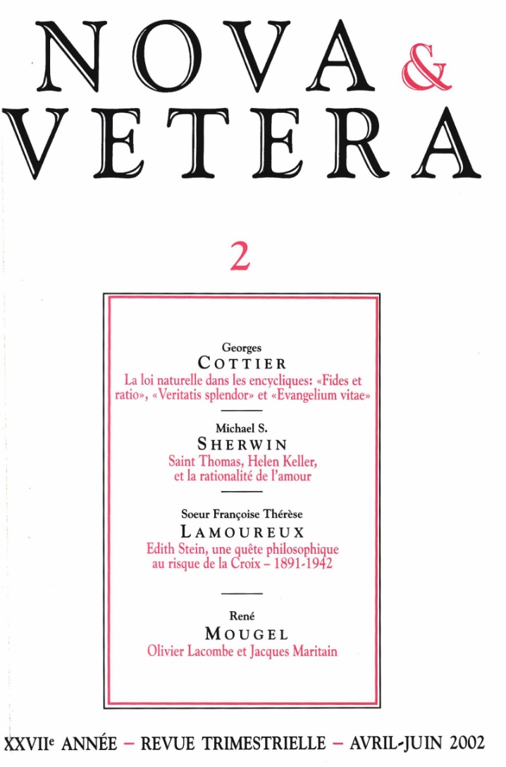 Nova et Vetera | Revue 02/2002