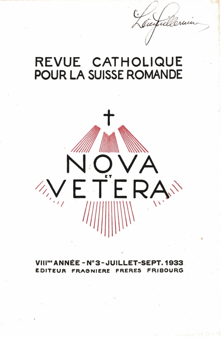 Nova et Vetera | Revue 03/1933