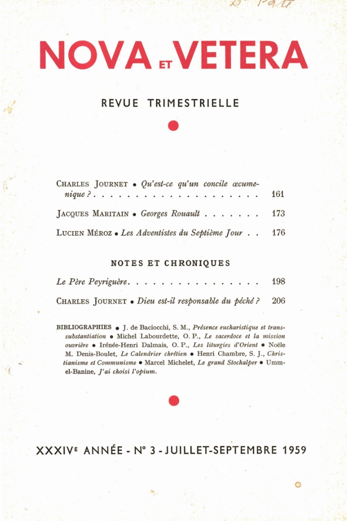 Nova et Vetera | Revue 03/1959