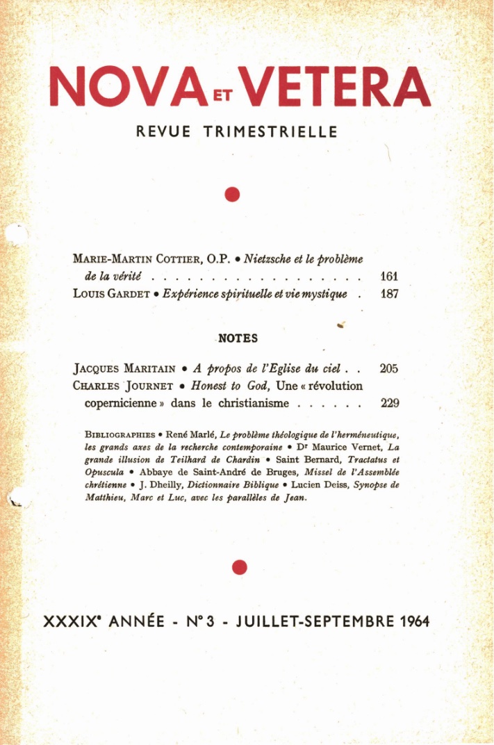 Nova et Vetera | Revue 03/1964