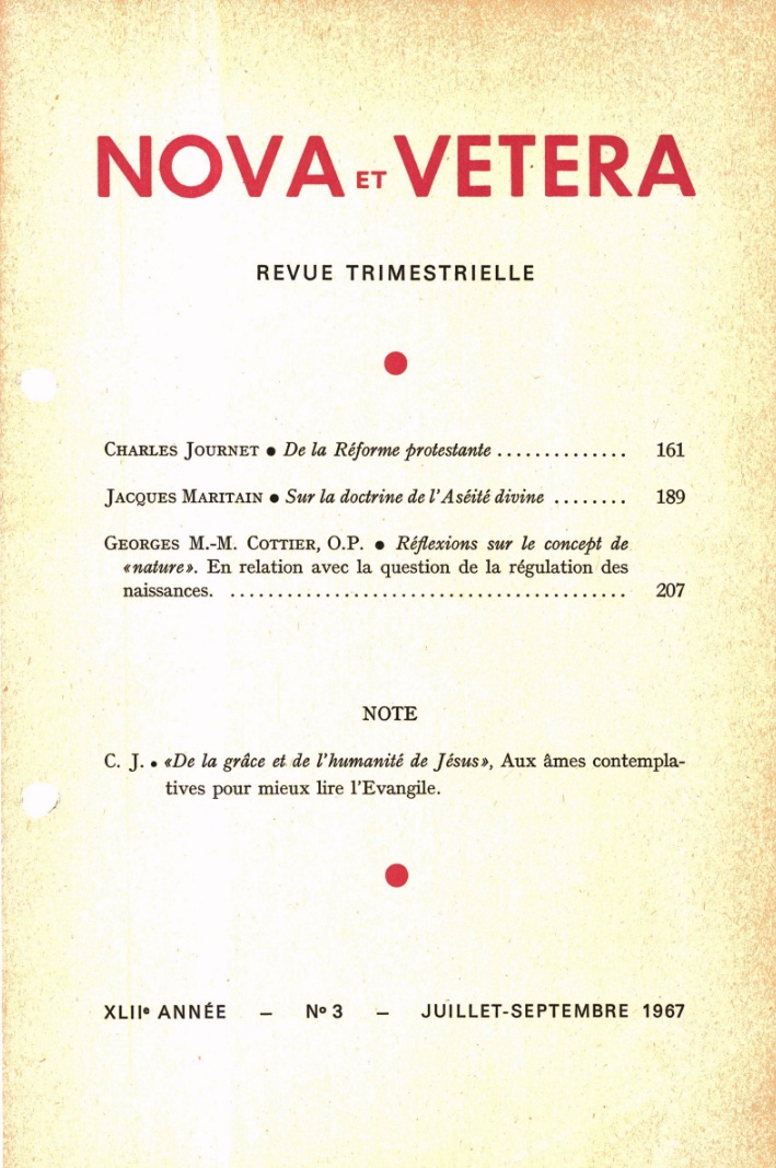 Nova et Vetera | Revue 03/1967