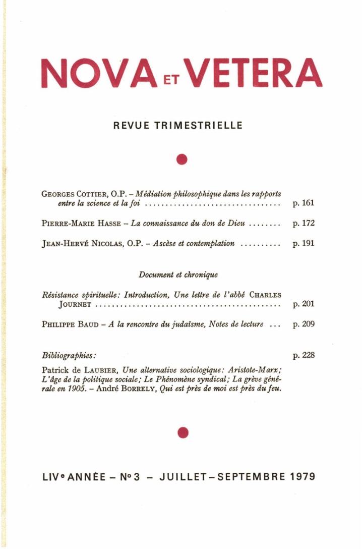 Nova et Vetera | Revue 03/1979