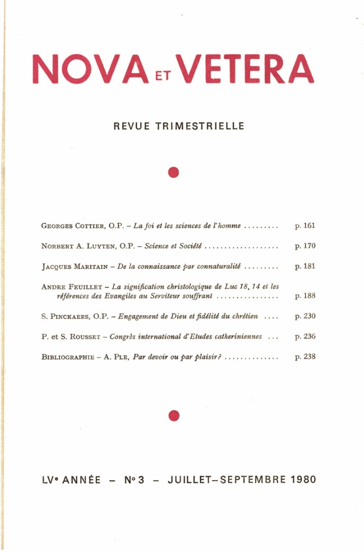 Nova et Vetera | Revue 03/1980