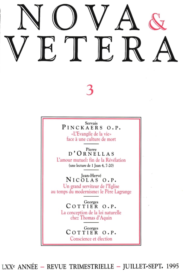 Nova et Vetera | Revue 03/1995