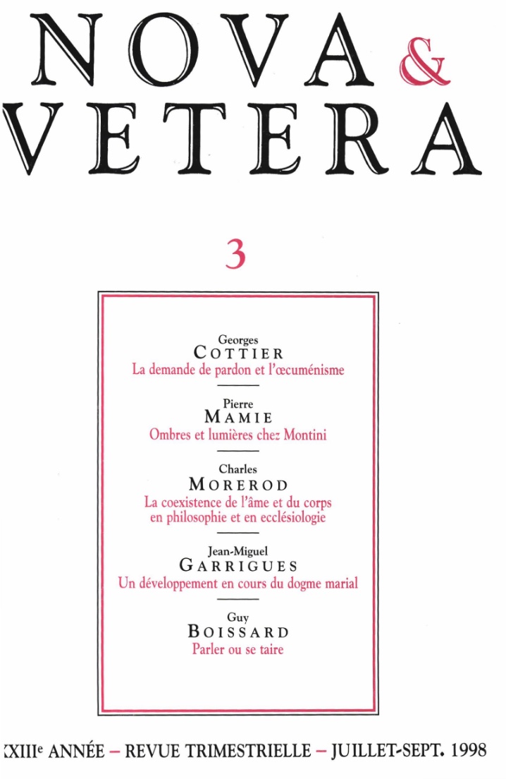 Nova et Vetera | Revue 03/1998
