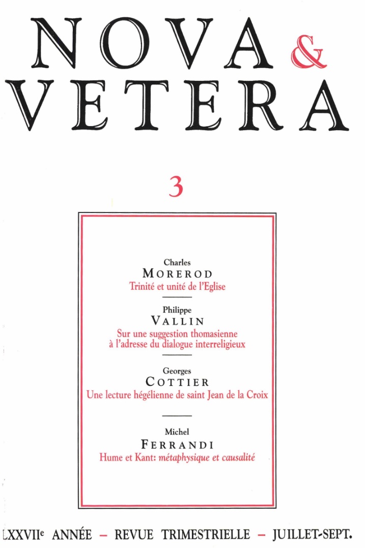 Nova et Vetera | Revue 03/2002