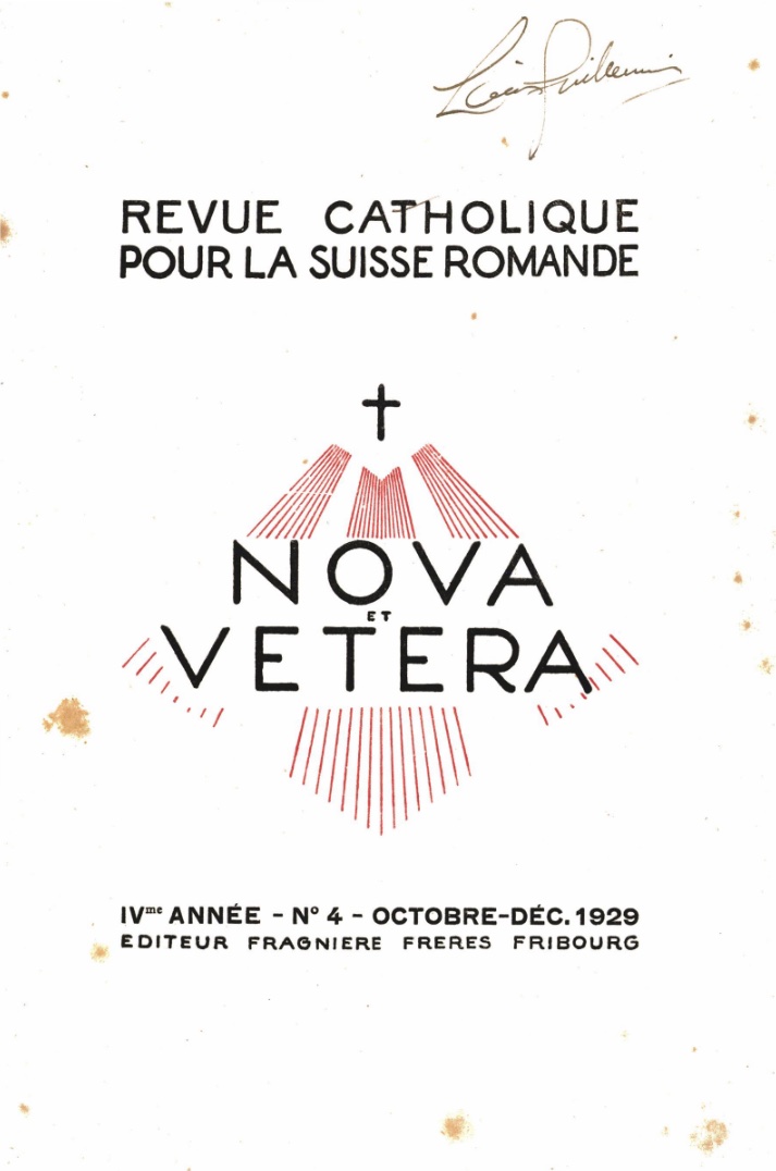 Nova et Vetera | Revue 04/1929