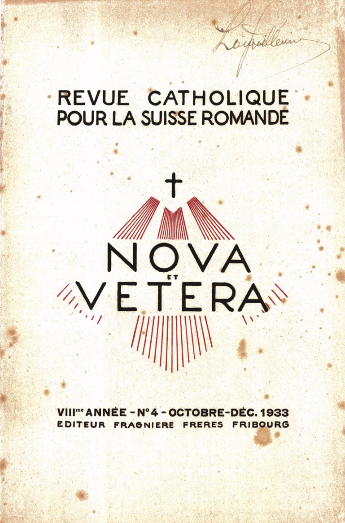 Nova et Vetera | Revue 04/1933