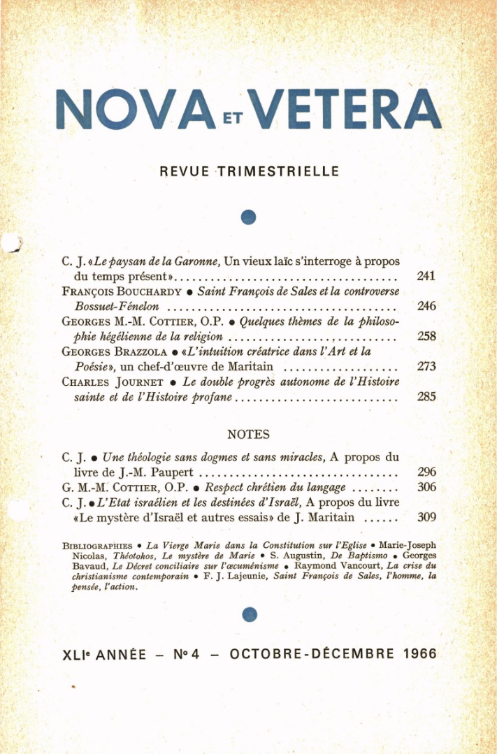 Nova et Vetera | Revue 04/1966