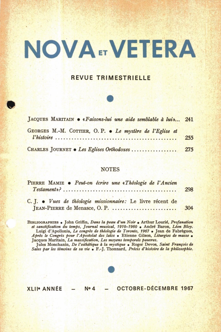 Nova et Vetera | Revue 04/1967