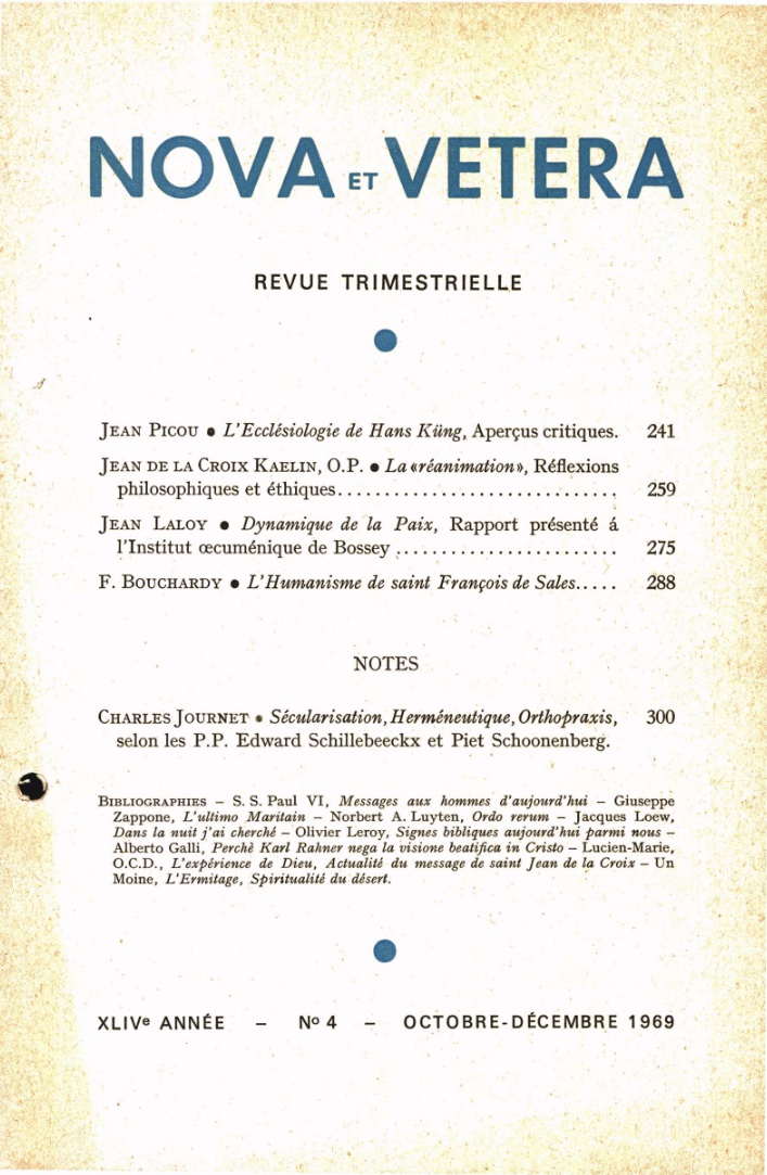 Nova et Vetera | Revue 04/1969