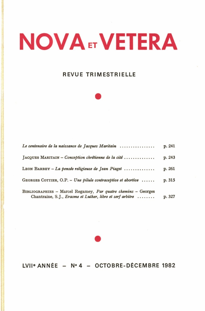 Nova et Vetera | Revue 04/1982