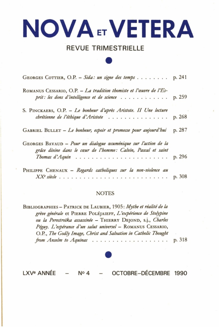 Nova et Vetera | Revue 04/1990