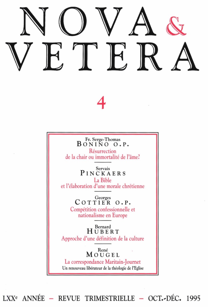Nova et Vetera | Revue 04/1995