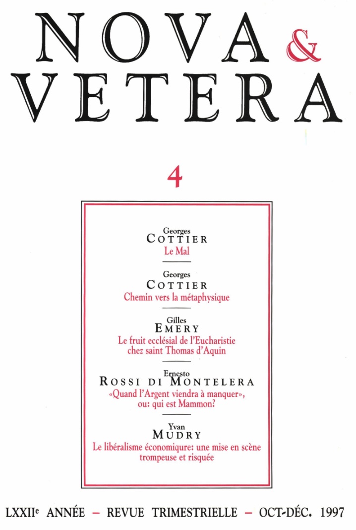 Nova et Vetera | Revue 04/1997