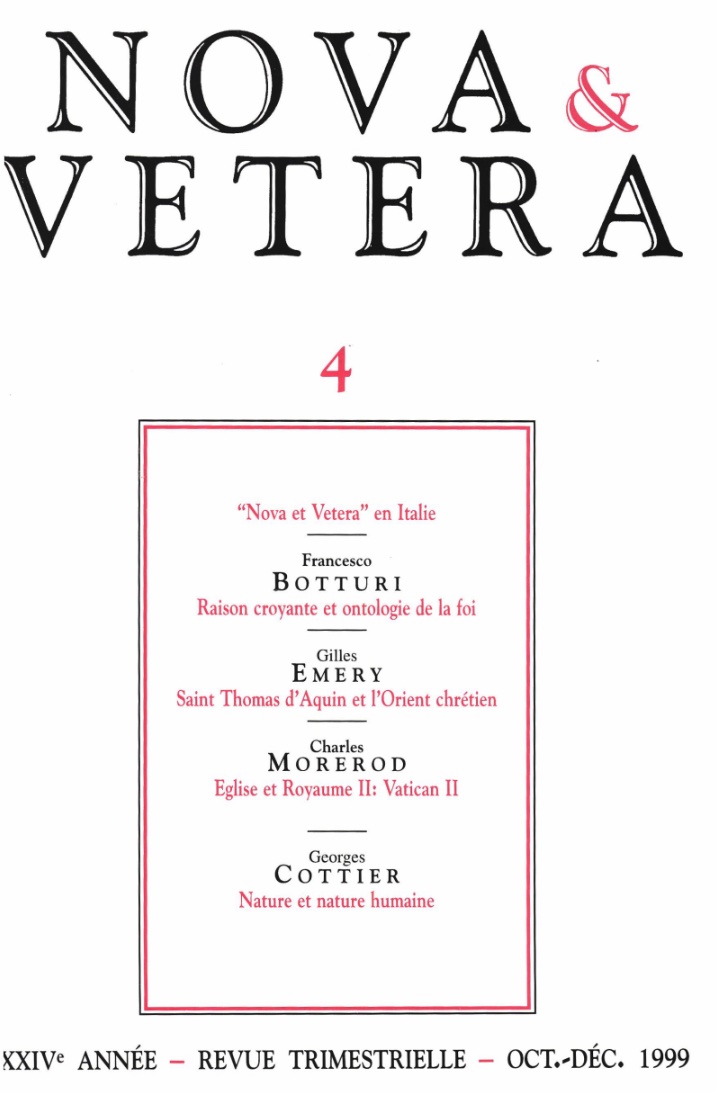 Nova et Vetera | Revue 04/1999
