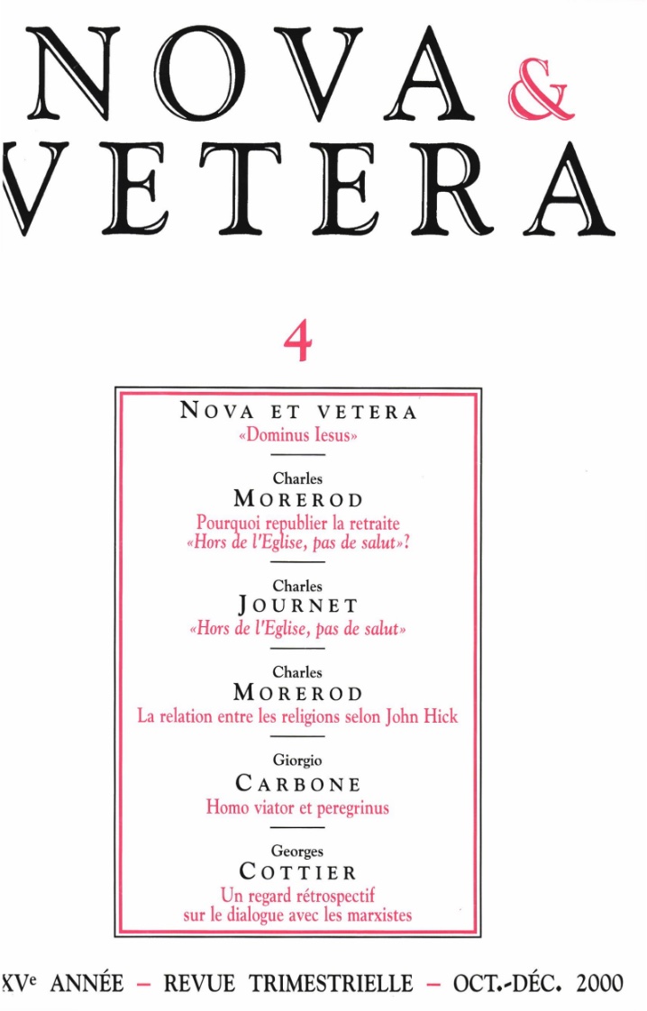 Nova et Vetera | Revue 04/2000