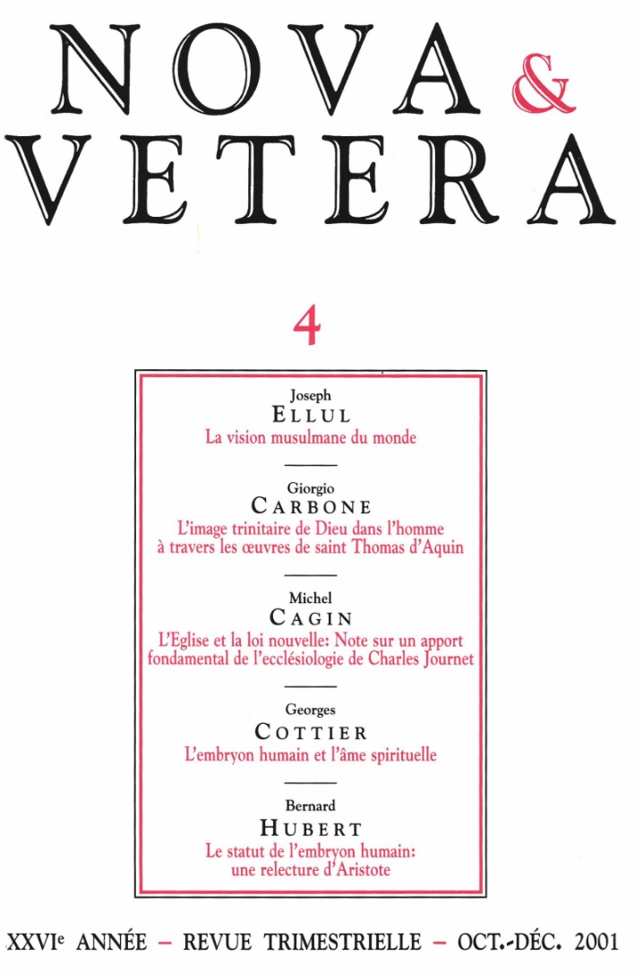 Nova et Vetera | Revue 04/2001