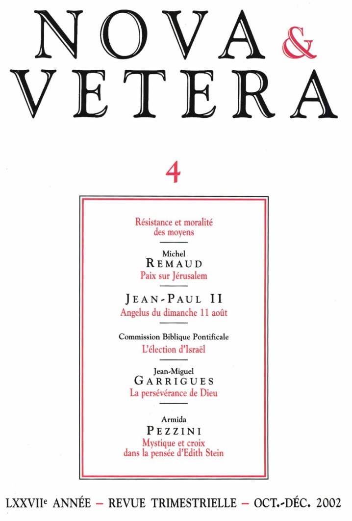 Nova et Vetera | Revue 04/2002